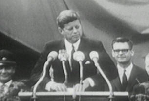President Kennedy in Berlin. Curtesy American Rhetoric . com