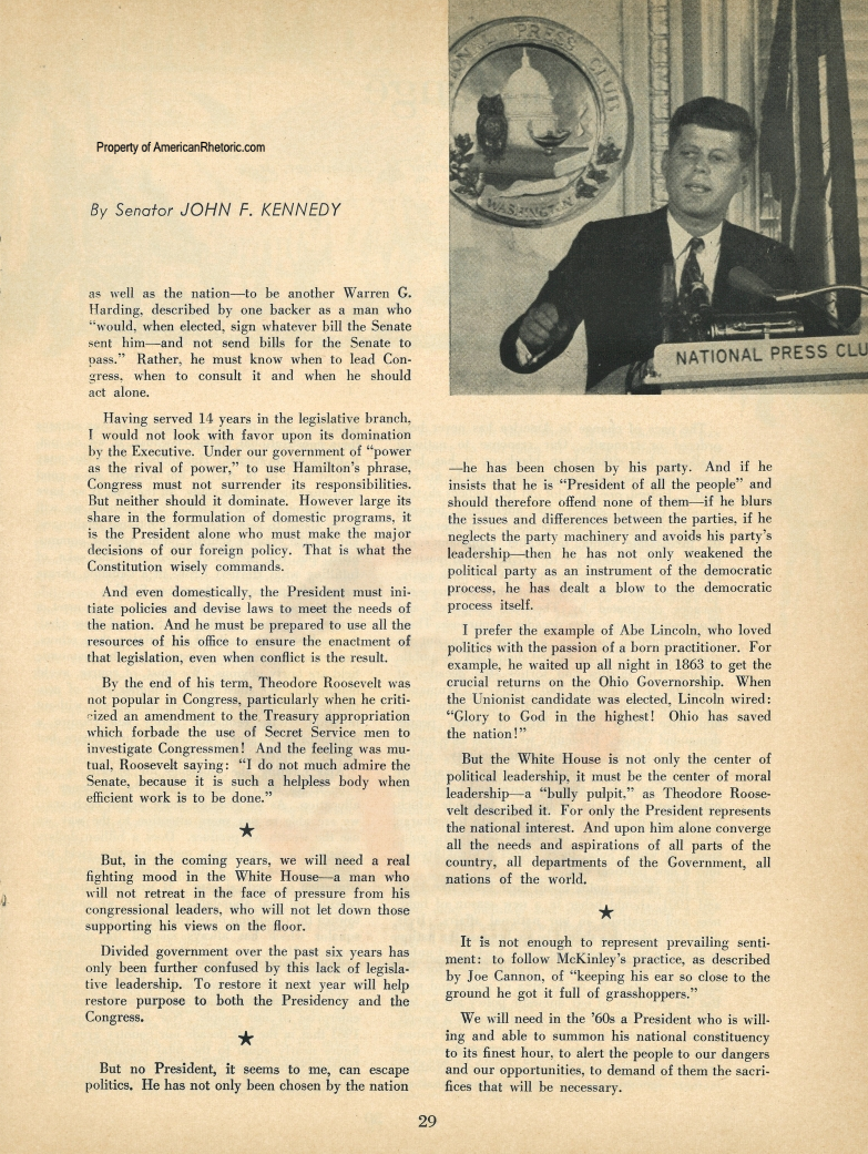 essay on jfk inaugural address